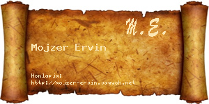 Mojzer Ervin névjegykártya